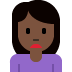 🙍🏿‍♀️ woman frowning: dark skin tone display on Twitter